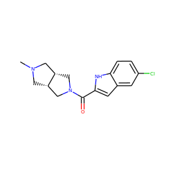 CN1C[C@H]2CN(C(=O)c3cc4cc(Cl)ccc4[nH]3)C[C@H]2C1 ZINC000073164181