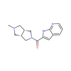 CN1C[C@H]2CN(C(=O)c3cc4cccnc4[nH]3)C[C@H]2C1 ZINC000073221763