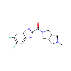 CN1C[C@H]2CN(C(=O)c3nc4cc(F)c(F)cc4[nH]3)C[C@H]2C1 ZINC000073156220