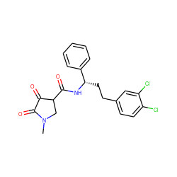 CN1CC(C(=O)N[C@@H](CCc2ccc(Cl)c(Cl)c2)c2ccccc2)C(=O)C1=O ZINC000141953019