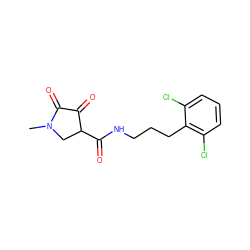 CN1CC(C(=O)NCCCc2c(Cl)cccc2Cl)C(=O)C1=O ZINC000141944415