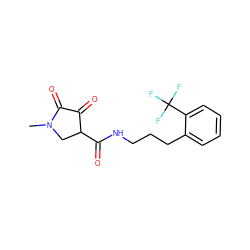 CN1CC(C(=O)NCCCc2ccccc2C(F)(F)F)C(=O)C1=O ZINC000141981810