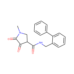 CN1CC(C(=O)NCc2ccccc2-c2ccccc2)C(=O)C1=O ZINC000219140428