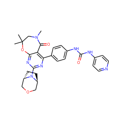 CN1CC(C)(C)Oc2nc(N3[C@H]4CC[C@H]3COC4)nc(-c3ccc(NC(=O)Nc4ccncc4)cc3)c2C1=O ZINC000205340192