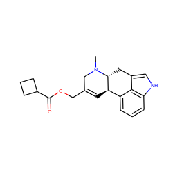 CN1CC(COC(=O)C2CCC2)=C[C@@H]2c3cccc4[nH]cc(c34)C[C@H]21 ZINC000013793983