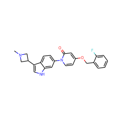 CN1CC(c2c[nH]c3cc(-n4ccc(OCc5ccccc5F)cc4=O)ccc23)C1 ZINC000072116464