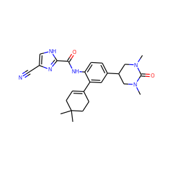 CN1CC(c2ccc(NC(=O)c3nc(C#N)c[nH]3)c(C3=CCC(C)(C)CC3)c2)CN(C)C1=O ZINC000053295904