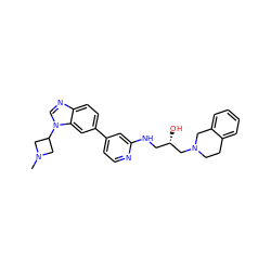 CN1CC(n2cnc3ccc(-c4ccnc(NC[C@H](O)CN5CCc6ccccc6C5)c4)cc32)C1 ZINC000219749628