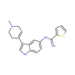 CN1CC=C(c2c[nH]c3ccc(NC(=N)c4cccs4)cc23)CC1 ZINC000034805850