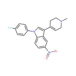 CN1CC=C(c2cn(-c3ccc(F)cc3)c3ccc([N+](=O)[O-])cc23)CC1 ZINC000013452426