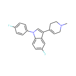 CN1CC=C(c2cn(-c3ccc(F)cc3)c3ccc(F)cc23)CC1 ZINC000013452421