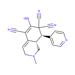 CN1CC=C2C(C#N)=C(N)C(C#N)(C#N)[C@@H](c3ccncc3)[C@@H]2C1 ZINC000004083174