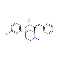 CN1CC[C@@]2(c3cccc(O)c3)CC(=O)/C(=C/c3ccccc3)[C@@H]1C2 ZINC000095554615