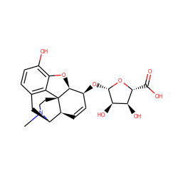 CN1CC[C@@]23c4c5ccc(O)c4O[C@H]2[C@@H](O[C@@H]2O[C@H](C(=O)O)[C@@H](O)[C@H]2O)C=C[C@H]3[C@H]1C5 ZINC000101151190