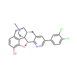 CN1CC[C@@]23c4c5ccc(O)c4O[C@H]2c2ncc(-c4ccc(Cl)c(Cl)c4)cc2C[C@H]3[C@H]1C5 ZINC000169351948