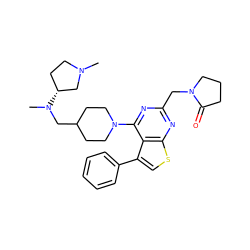 CN1CC[C@@H](N(C)CC2CCN(c3nc(CN4CCCC4=O)nc4scc(-c5ccccc5)c34)CC2)C1 ZINC000146542610