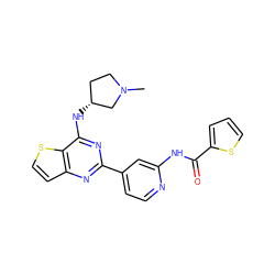 CN1CC[C@@H](Nc2nc(-c3ccnc(NC(=O)c4cccs4)c3)nc3ccsc23)C1 ZINC000223663888