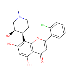 CN1CC[C@@H](c2c(O)cc(O)c3c(=O)cc(-c4ccccc4Cl)oc23)[C@@H](O)C1 ZINC000018825325