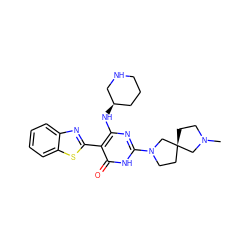 CN1CC[C@]2(CCN(c3nc(N[C@@H]4CCCNC4)c(-c4nc5ccccc5s4)c(=O)[nH]3)C2)C1 ZINC001772658089