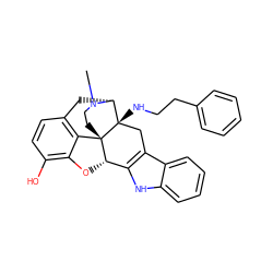 CN1CC[C@]23c4c5ccc(O)c4O[C@H]2c2[nH]c4ccccc4c2C[C@@]3(NCCc2ccccc2)[C@H]1C5 ZINC000038851184