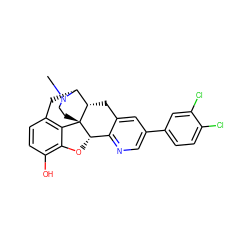 CN1CC[C@]23c4c5ccc(O)c4O[C@H]2c2ncc(-c4ccc(Cl)c(Cl)c4)cc2C[C@H]3[C@H]1C5 ZINC000013559701