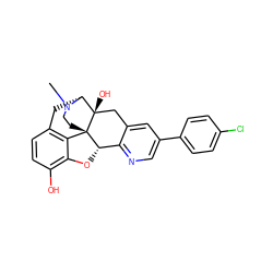 CN1CC[C@]23c4c5ccc(O)c4O[C@H]2c2ncc(-c4ccc(Cl)cc4)cc2C[C@@]3(O)[C@H]1C5 ZINC000013559696