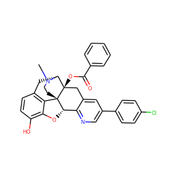 CN1CC[C@]23c4c5ccc(O)c4O[C@H]2c2ncc(-c4ccc(Cl)cc4)cc2C[C@@]3(OC(=O)c2ccccc2)[C@H]1C5 ZINC000095574500