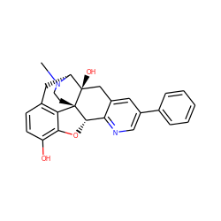 CN1CC[C@]23c4c5ccc(O)c4O[C@H]2c2ncc(-c4ccccc4)cc2C[C@@]3(O)[C@H]1C5 ZINC000013559695