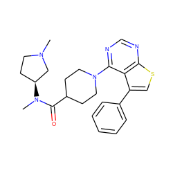 CN1CC[C@H](N(C)C(=O)C2CCN(c3ncnc4scc(-c5ccccc5)c34)CC2)C1 ZINC000653758392