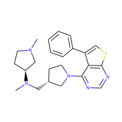 CN1CC[C@H](N(C)C[C@@H]2CCN(c3ncnc4scc(-c5ccccc5)c34)C2)C1 ZINC000653665972