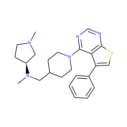 CN1CC[C@H](N(C)CC2CCN(c3ncnc4scc(-c5ccccc5)c34)CC2)C1 ZINC000653682130