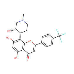 CN1CC[C@H](c2c(O)cc(O)c3c(=O)cc(-c4ccc(C(F)(F)F)cc4)oc23)[C@H](O)C1 ZINC000141092047