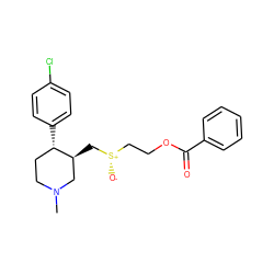 CN1CC[C@H](c2ccc(Cl)cc2)[C@@H](C[S@@+]([O-])CCOC(=O)c2ccccc2)C1 ZINC000013584851