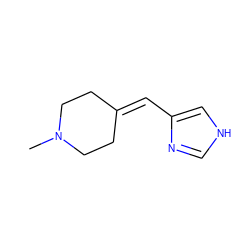 CN1CCC(=Cc2c[nH]cn2)CC1 ZINC000000016614