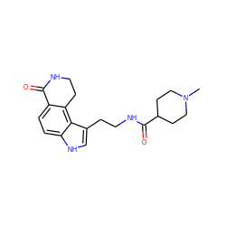 CN1CCC(C(=O)NCCc2c[nH]c3ccc4c(c23)CCNC4=O)CC1 ZINC000043018390