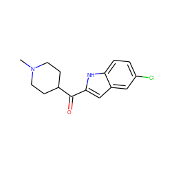 CN1CCC(C(=O)c2cc3cc(Cl)ccc3[nH]2)CC1 ZINC000028455800