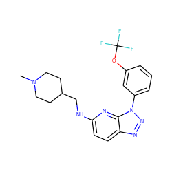 CN1CCC(CNc2ccc3nnn(-c4cccc(OC(F)(F)F)c4)c3n2)CC1 ZINC000073293823