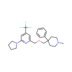 CN1CCC(COCc2cc(C(F)(F)F)cc(N3CCCC3)n2)(c2ccccc2)CC1 ZINC000095586916