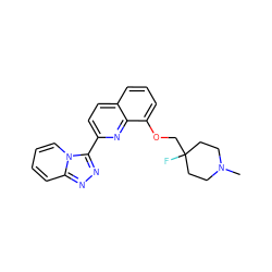 CN1CCC(F)(COc2cccc3ccc(-c4nnc5ccccn45)nc23)CC1 ZINC000096175060