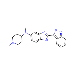 CN1CCC(N(C)c2ccc3[nH]c(-c4[nH]nc5ccccc45)nc3c2)CC1 ZINC000036176903