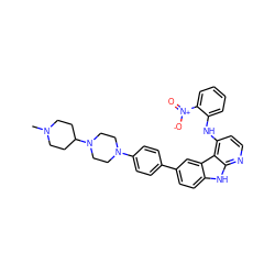 CN1CCC(N2CCN(c3ccc(-c4ccc5[nH]c6nccc(Nc7ccccc7[N+](=O)[O-])c6c5c4)cc3)CC2)CC1 ZINC000147249861