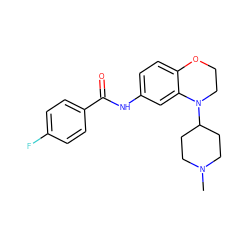 CN1CCC(N2CCOc3ccc(NC(=O)c4ccc(F)cc4)cc32)CC1 ZINC000028376526