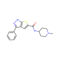 CN1CCC(NC(=O)c2cc3c(-c4ccccc4)n[nH]c3s2)CC1 ZINC000063298456