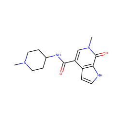 CN1CCC(NC(=O)c2cn(C)c(=O)c3[nH]ccc23)CC1 ZINC001772629134