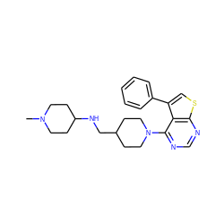 CN1CCC(NCC2CCN(c3ncnc4scc(-c5ccccc5)c34)CC2)CC1 ZINC000146542398