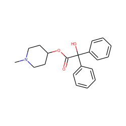 CN1CCC(OC(=O)C(O)(c2ccccc2)c2ccccc2)CC1 ZINC000001570234