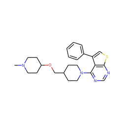 CN1CCC(OCC2CCN(c3ncnc4scc(-c5ccccc5)c34)CC2)CC1 ZINC000146486054