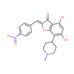 CN1CCC(c2c(O)cc(O)c3c2O/C(=C\c2ccc([N+](=O)[O-])cc2)C3=O)CC1 ZINC000013473132