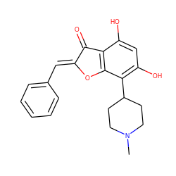 CN1CCC(c2c(O)cc(O)c3c2O/C(=C\c2ccccc2)C3=O)CC1 ZINC000012354975