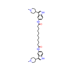 CN1CCC(c2c[nH]c3ccc(NC(=O)CCCCCCCCCC(=O)Nc4ccc5[nH]cc(C6CCN(C)CC6)c5c4)cc23)CC1 ZINC000044307250